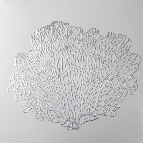 Набор салфеток кухонных «Кораллы», 47×38 см, цвет серебро